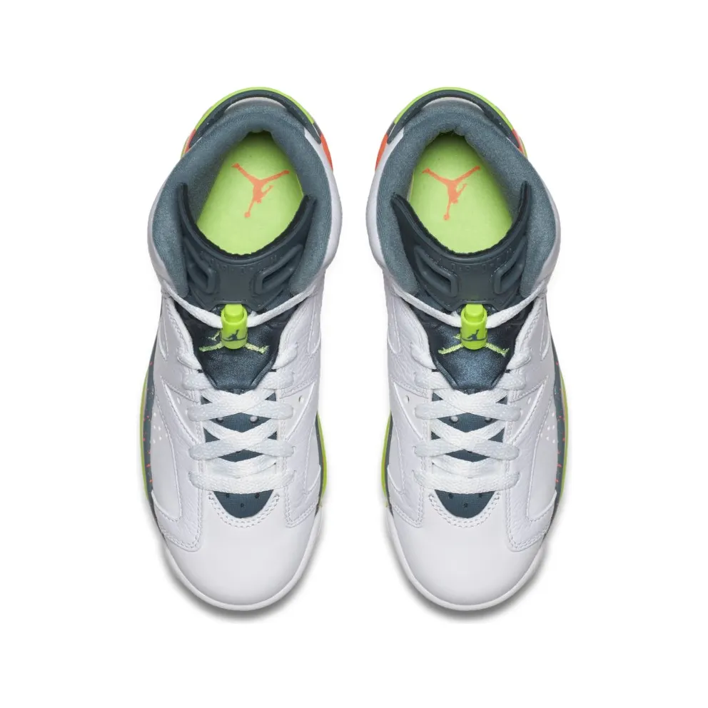 Jordan 6 Retro Bright Mango (GS) White/Ghost Green-Hasta-Bright Mango (384665-114)