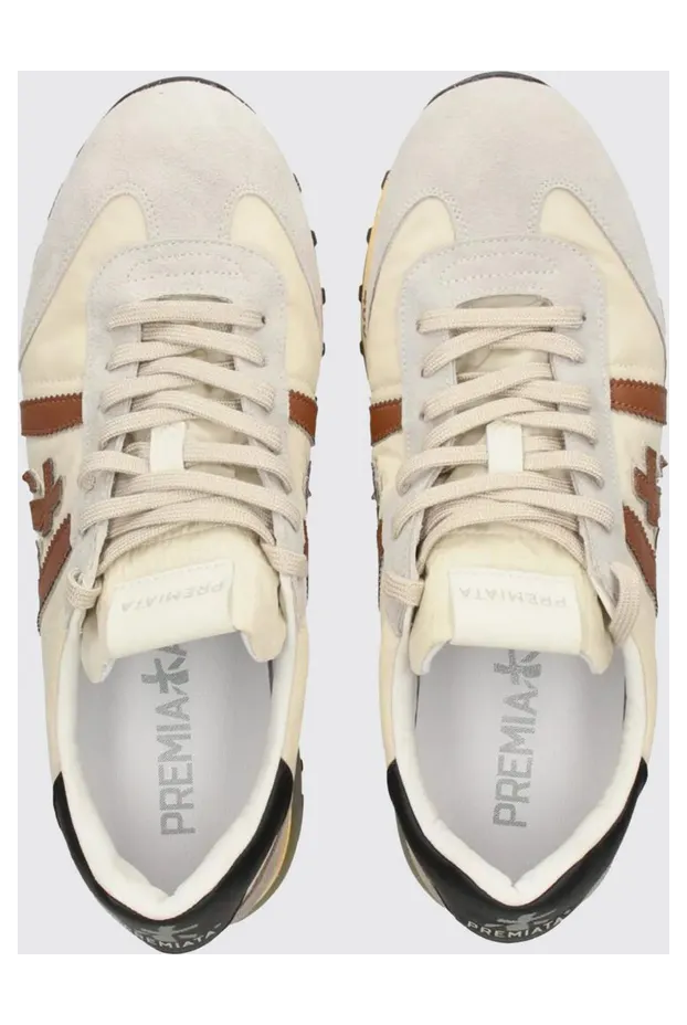 Premiata Lucy Sneakers in Suede and Used Nylon White (LUCY8189) (3)