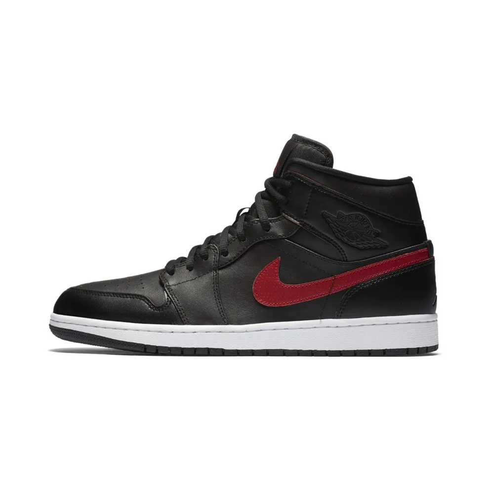 Jordan 1 Retro Mid Black Team Red Black/Team Red-Team Red-White (554724-009)