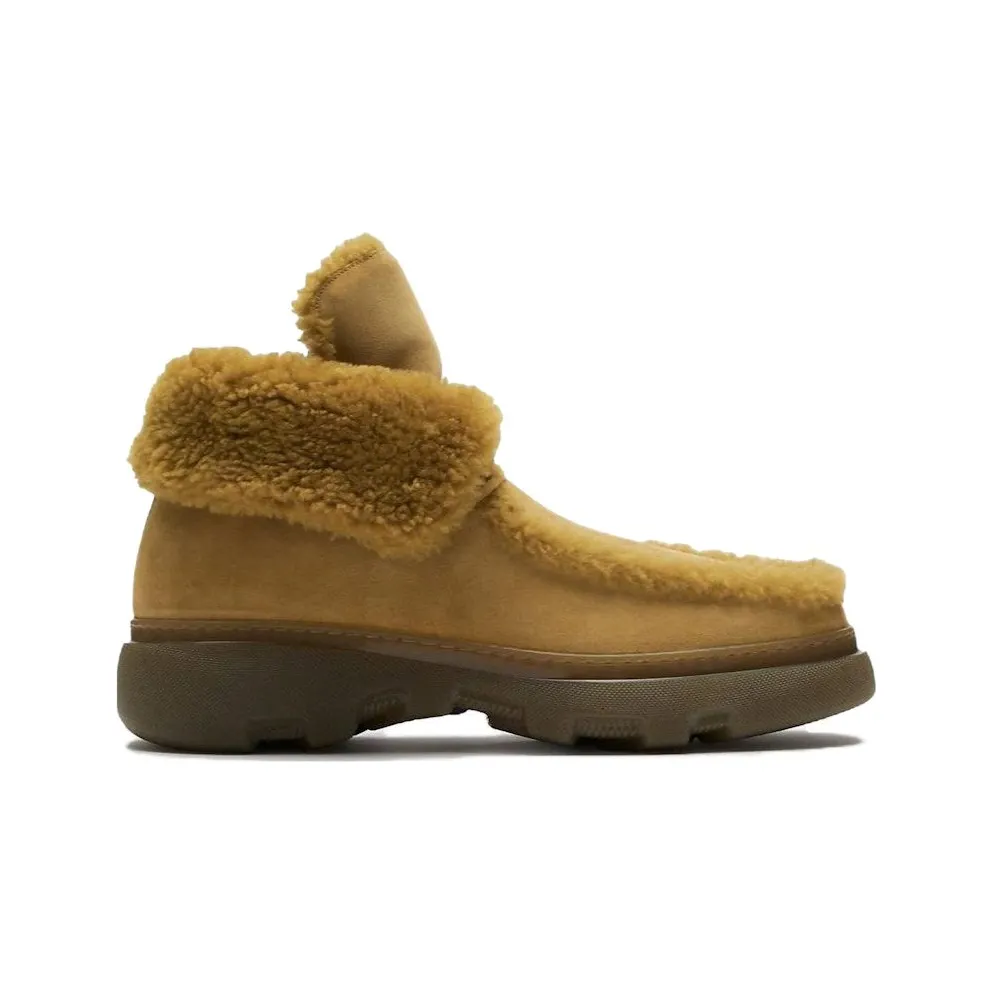 Burberry Shearling Embellished Suede Creeper Boot Yellow (8077234)
