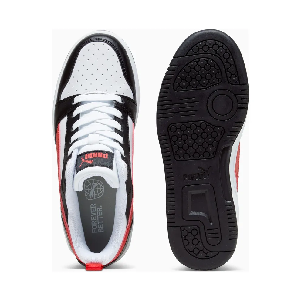 Puma Rebound V6 Lo White/Black/Red (393833-04)