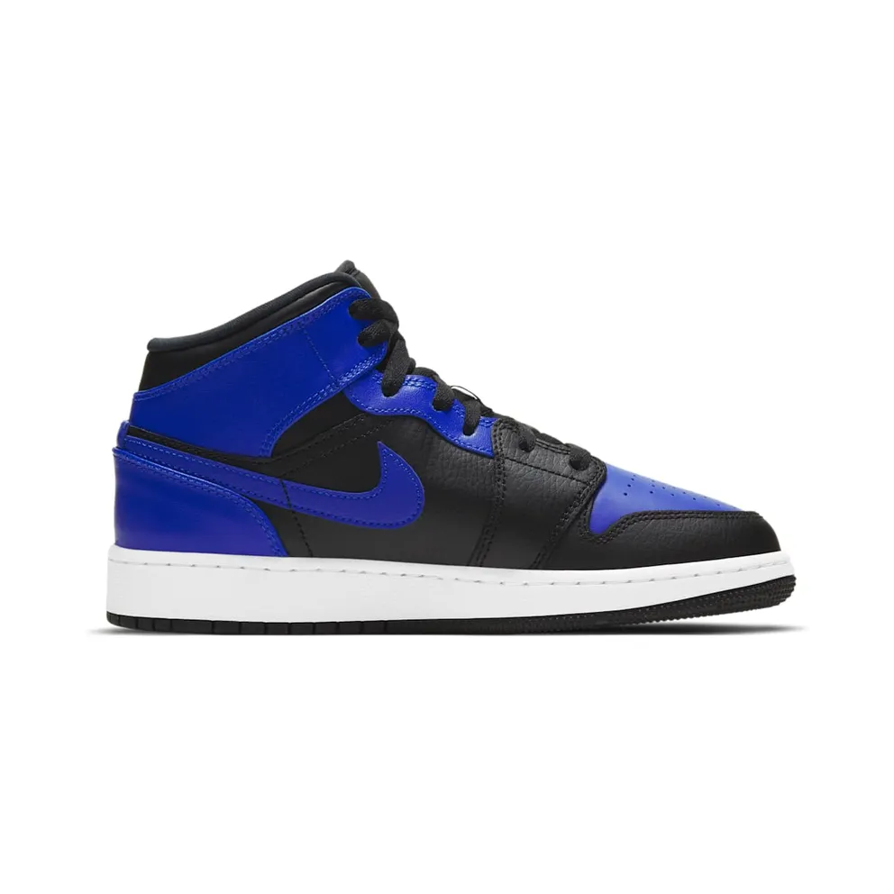 Jordan 1 Mid Hyper Royal (GS) Black/Hyper Royal/White (554725-077)