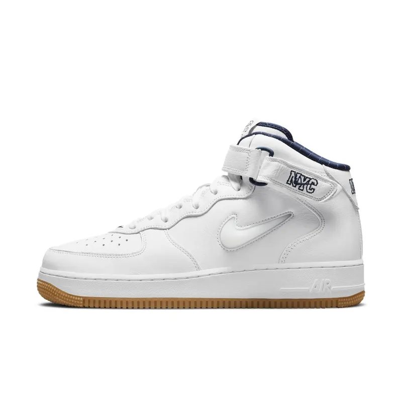 Nike Air Force 1 Mid NYC White – “White / Midnight Navy / Gum Yellow” (DH5622-100)