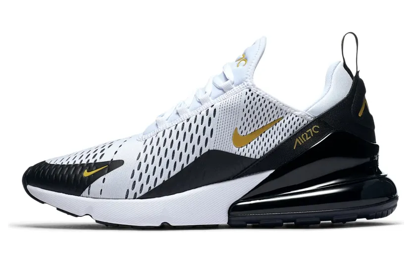 Nike Air Max 270 White Metallic Gold Black