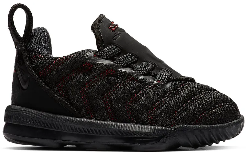 Nike LeBron 16 Fresh Bred (TD) Black/Black-University Red (AQ2468-002)