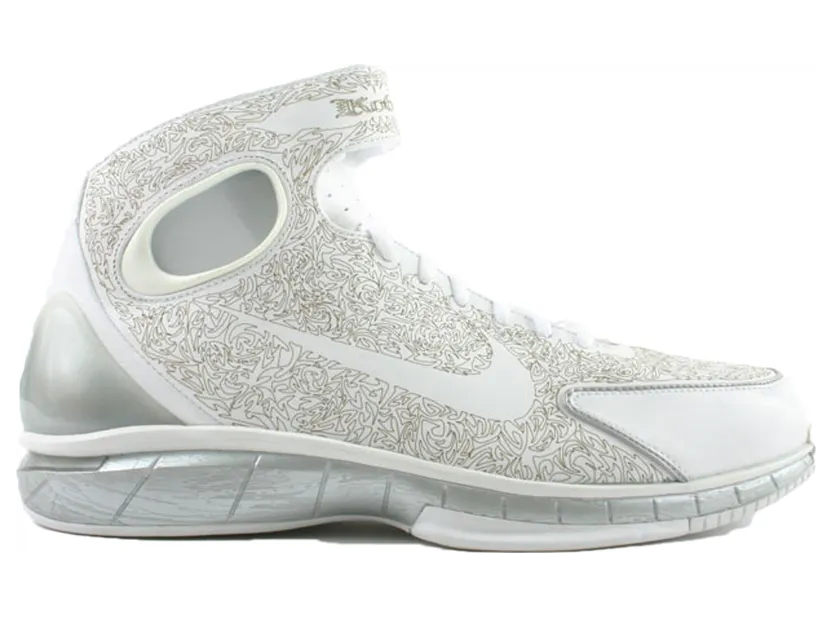 Nike Air Zoom Huarache 2K4 KB Kobe Laser White/White-Metallic Silver-Metallic Gold (309957-111)