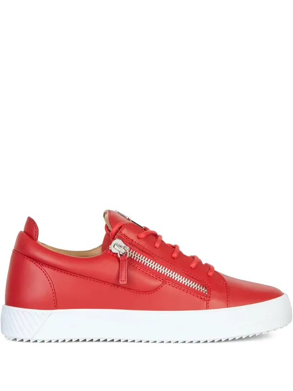 Giuseppe Zanotti Frankie Sneakers mit doppeltem Reißverschluss – Rot (RU90104K02)