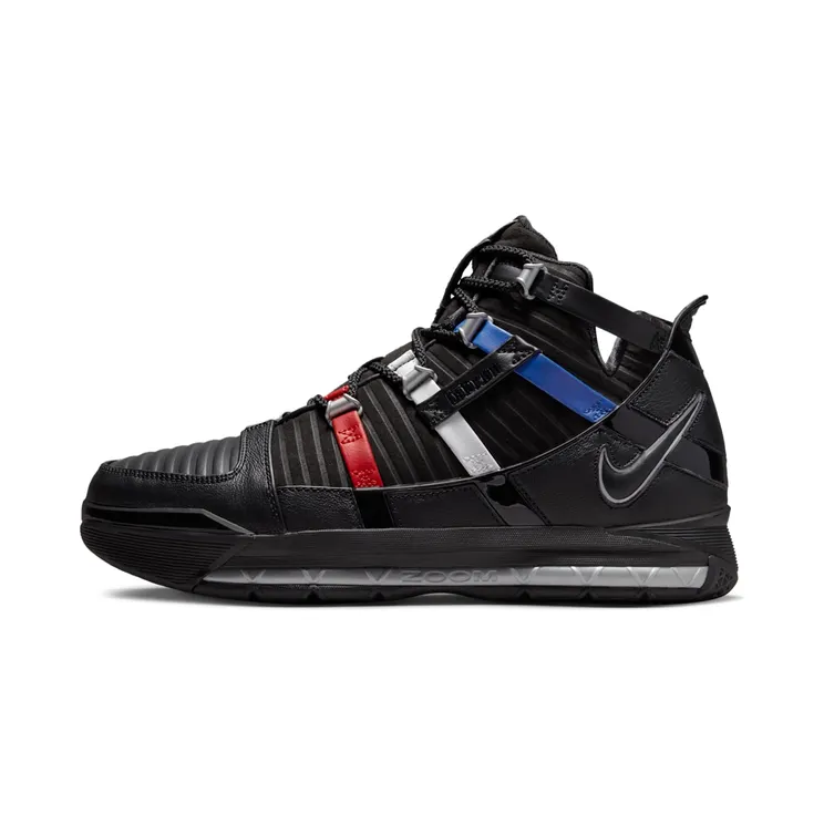 Nike Zoom LeBron 3 “Black / University Red / Game Royal / Metallic Silver” (DO9354-001)