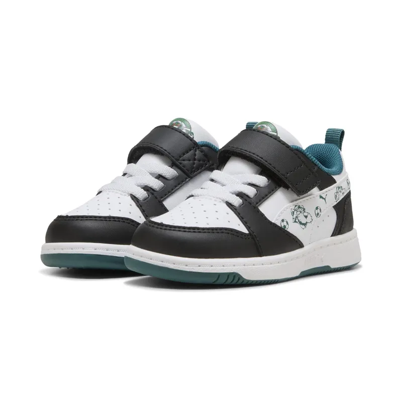 Puma Super Puma Rebound V6 Low “Puma Black / Puma White / Emerald Ice / Archive Green” (406121_01)