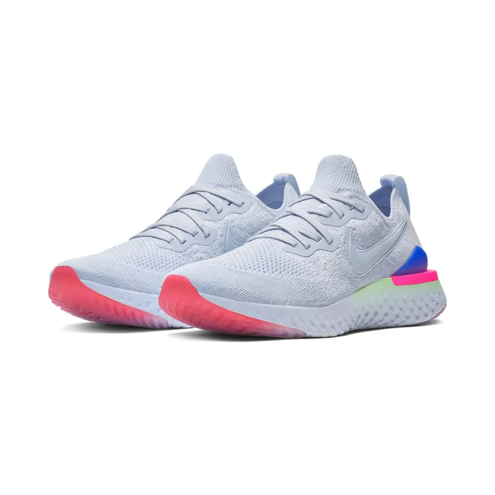 Nike Epic React Flyknit 2 Hydrogen Blue Sapphire Hyper Pink (W) Hydrogen Blue/Hydrogen Blue-Sapphire-Lime Blast-Hyper Pink-Blue Tint (BQ8927-453)