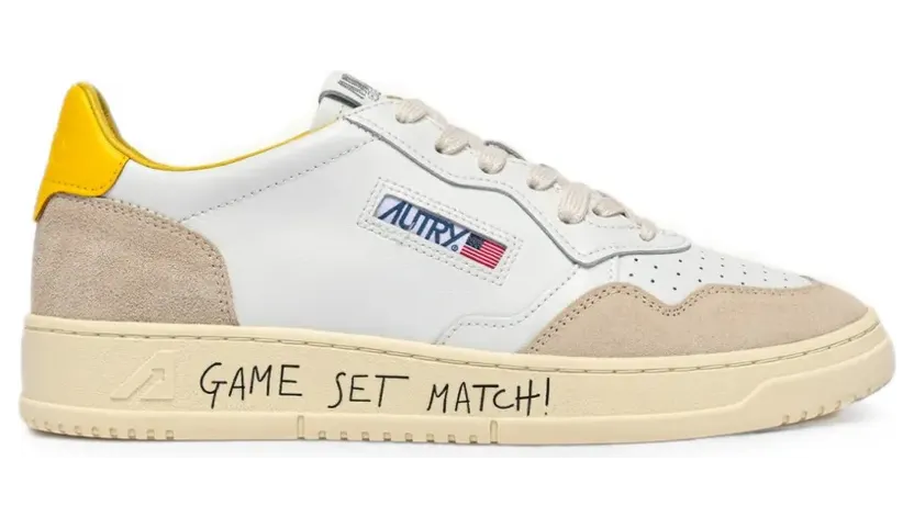 Autry Medalist Low Sneakers aus weißem Leder und Wildleder (AULWMA12)