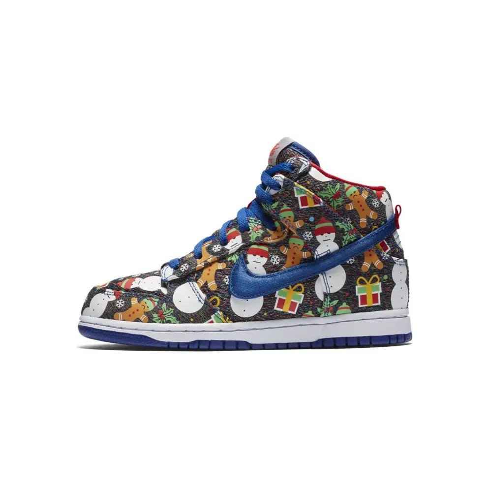 Nike SB Dunk High Concepts Ugly Christmas Sweater 2017 (PS) Blue Ribbon/Blue Ribbon-Atom Red (AO1557-446)