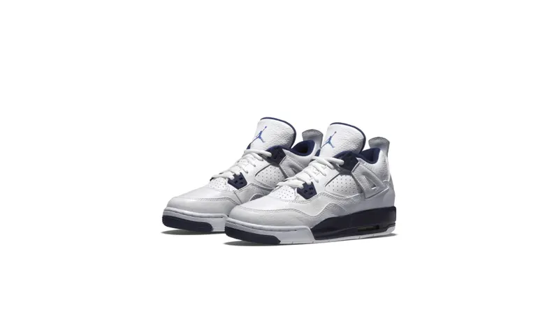 Jordan 4 Retro Columbia 2015 (GS) White/Legend Blue-Midnight Navy (408452-107)