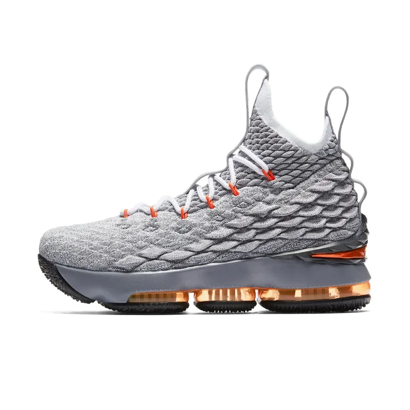 Nike LeBron 15 Safety Orange (GS) Dark Grey/Safety Orange-Wolf Grey-Black (922811-080)