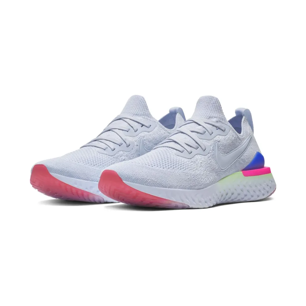Nike Epic React Flyknit 2 Hydrogen Blue Sapphire Hyper Pink (W) Hydrogen Blue/Hydrogen Blue-Sapphire-Lime Blast-Hyper Pink-Blue Tint (BQ8927-453)