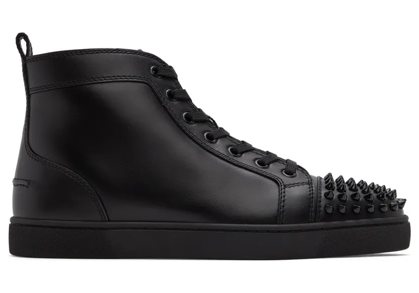 Christian Louboutin Black Lou Spikes High-Top Sneakers (1151061)