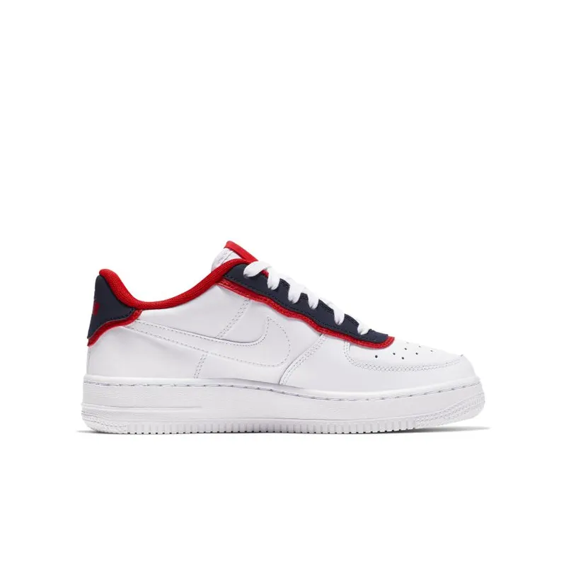 Nike Air Force 1 Low Double Layer White Obsidian Red (GS) White/Obsidian-University Red-White (BV1084-101)