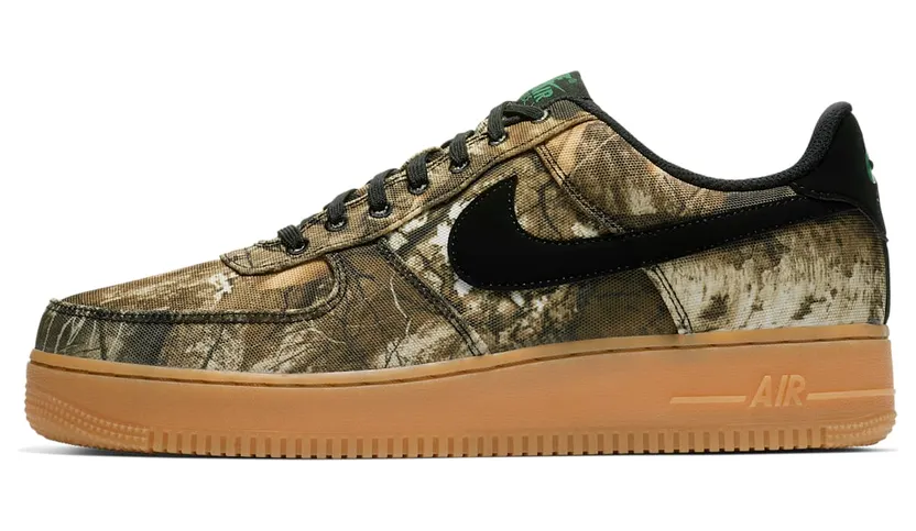 Nike Air Force 1 ’07 LV8 ‘Realtree Woodland’ “Black / Aloe Verde / Gum Medium Brown” (AO2441-001)