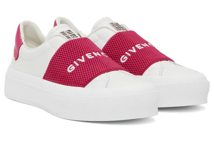 Givenchy White & Pink City Sport Low-Top Sneakers (BE0029E1H4149) (4)