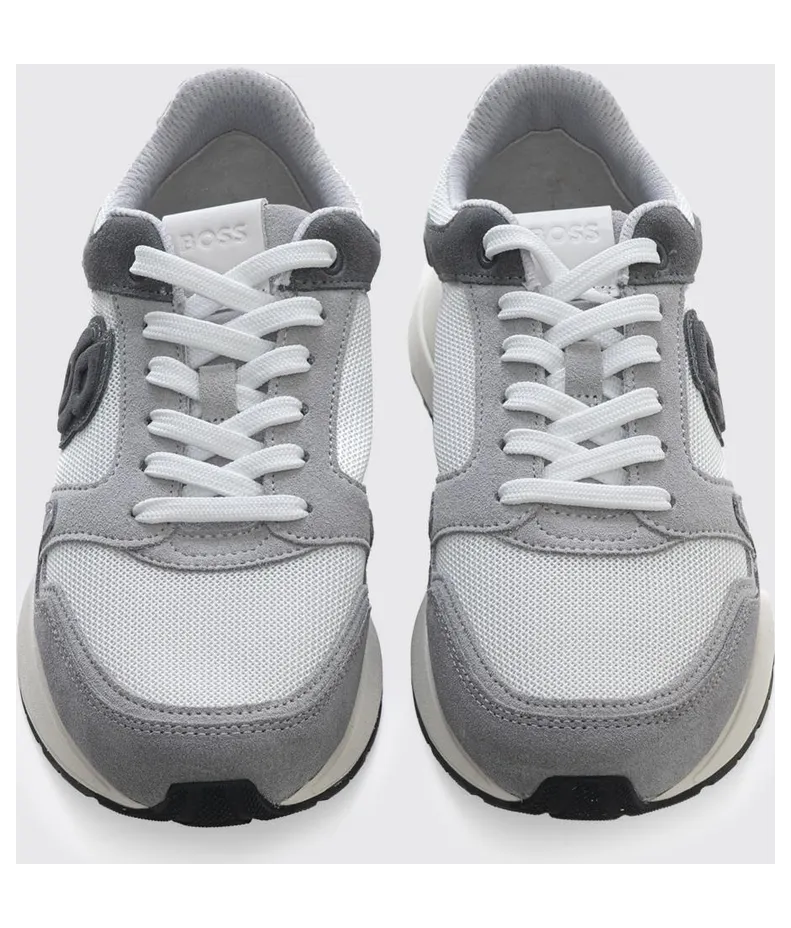 Boss Mesh and Suede Sneakers Grey (50554612061) (3)