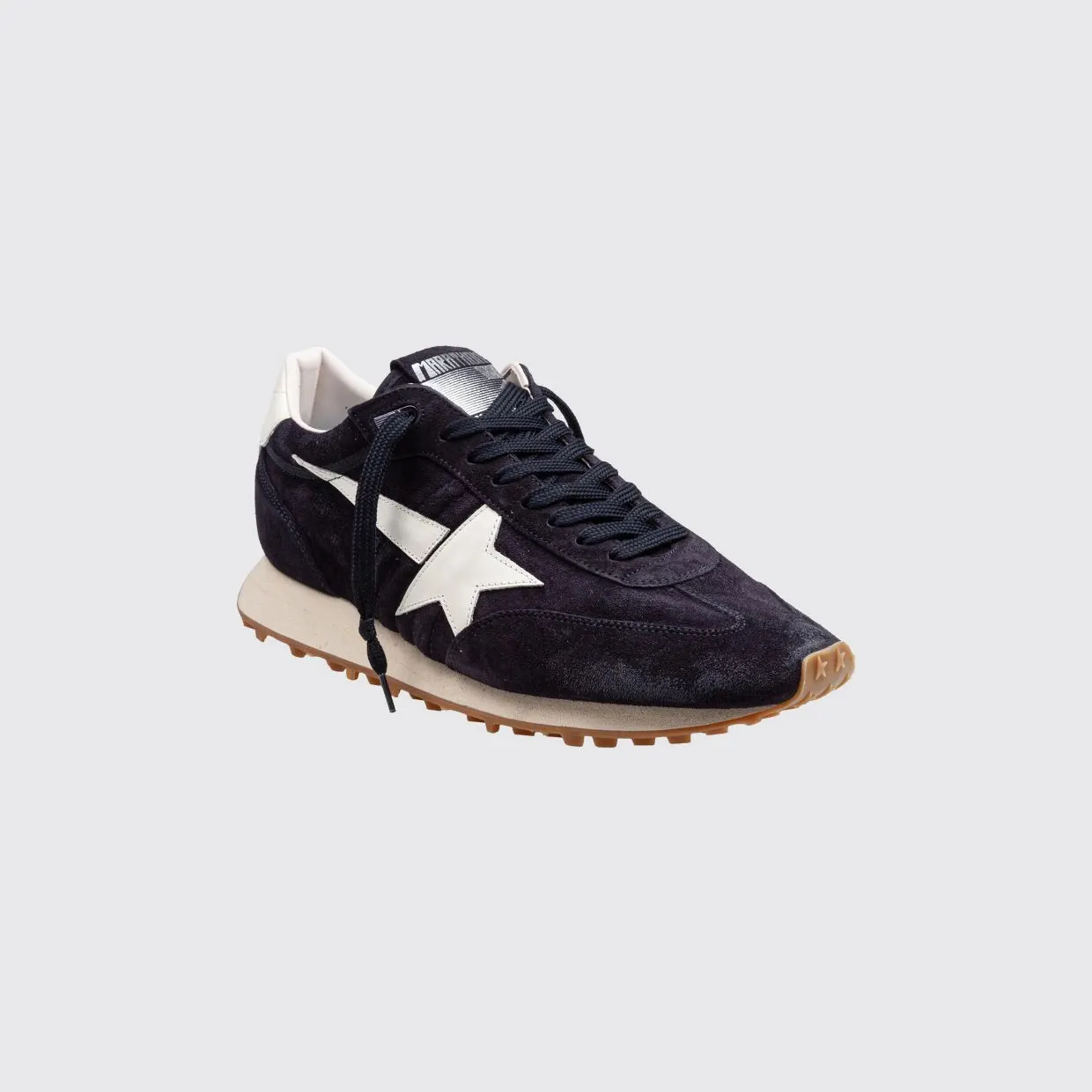 Golden goose Leather and Suede Marathon Sneakers with Distressed Effect Blue (GMF01071F00833350857)