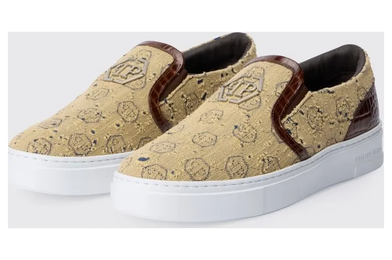 Philipp plein Canvas with Hexagon Jacquard Brown (SAFSUSC0919PDE037C04)