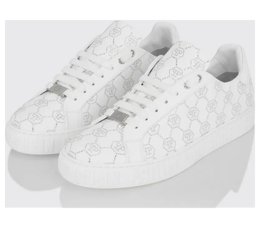 Philipp plein Carson Leather with Rhinestone Hexagon White (SAFSUSC0920PLE005N01)