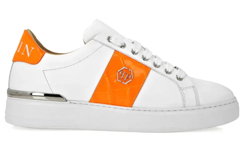 Philipp Plein Hexagon mit Ledereinsatz – White (FAESUSC0664PLE010N)