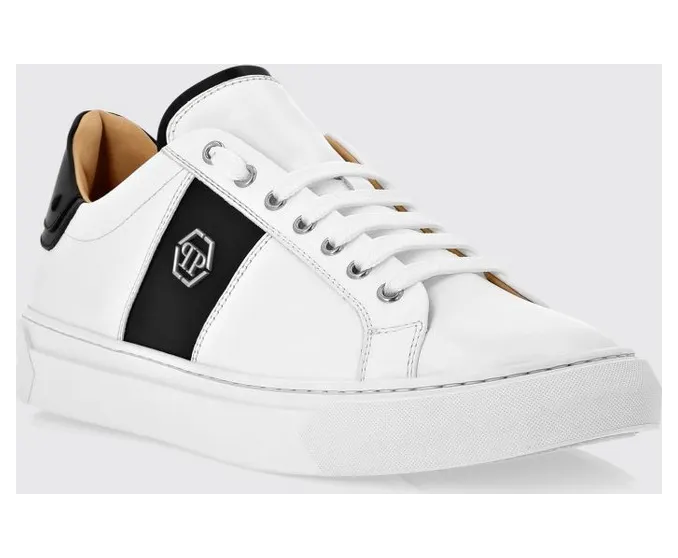 Philipp plein Hexagon Monogram Logo Smooth Leather Low-Top White (AACSMSC3905PLE075N0102)