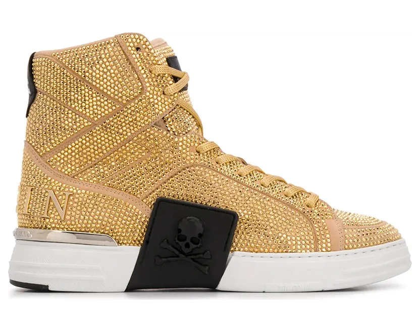 Philipp Plein High-Top- mit Nieten – Gold (A20SMSC3006PLE009N)
