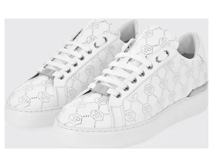 Philipp plein Leather with Rhinestone Hexagon White (AAESUSC0866PLE005N01)