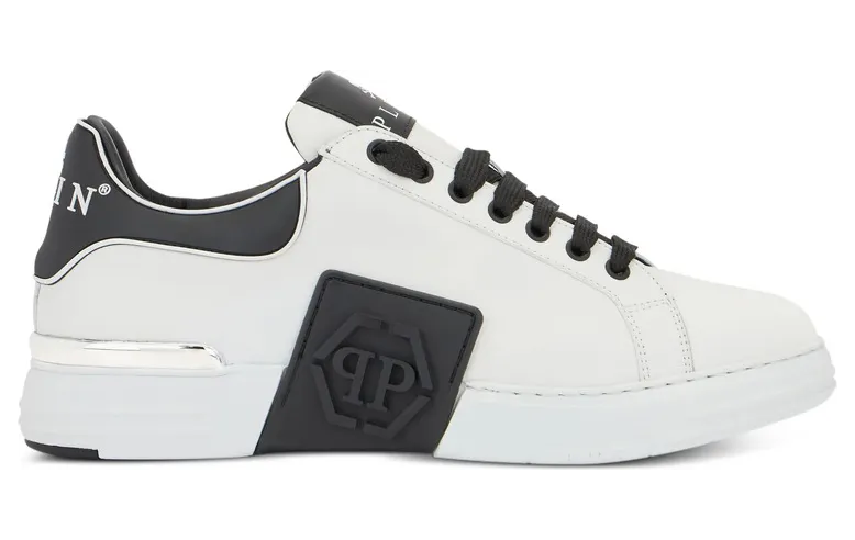 Philipp Plein Logo Plaque Low-top “White/Black” (USC0904 PLE005N 02)