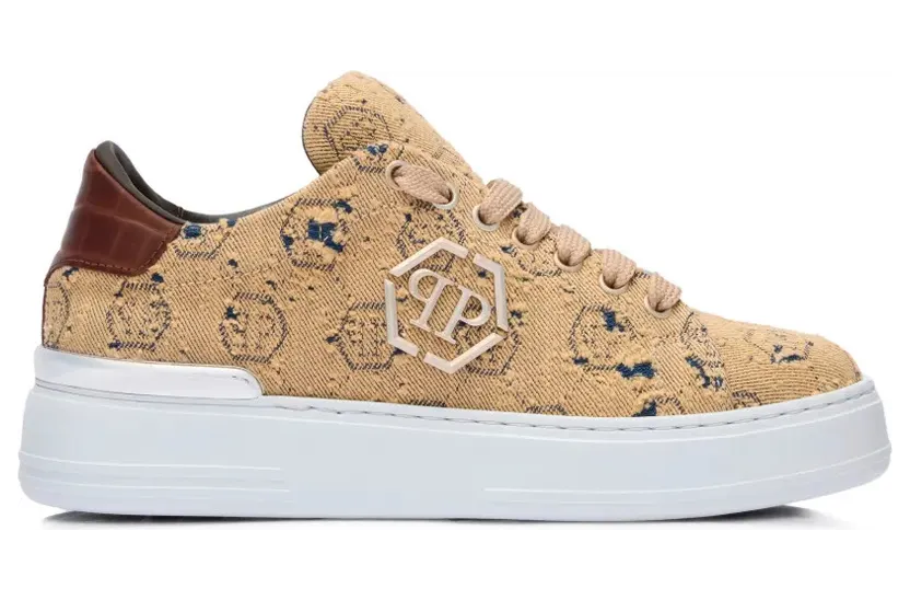 Philipp Plein Low-top with monogram jacquard – Brown (SAFSUSC0917PTE021N)