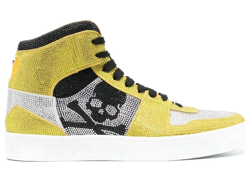 Philipp Plein Notorious high-top with kristallen – Yellow (AABSUSC0144PLE010N)