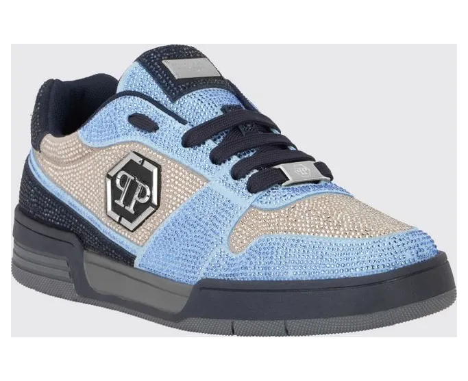 Philipp plein P-Force Leather with Monogram and Crystals Blue (UAFSUSC1089PLE010N1407)