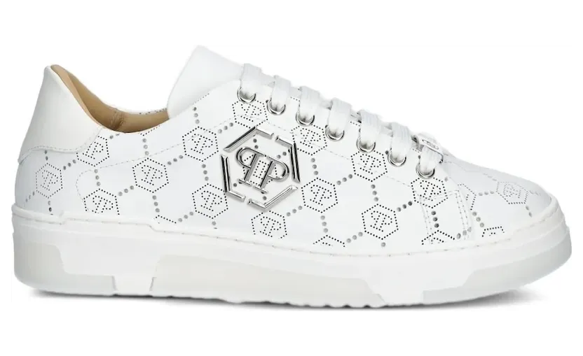 Philipp Plein Perforierte mit Logo-Schild – White (SAESUSC0770PLE010N)