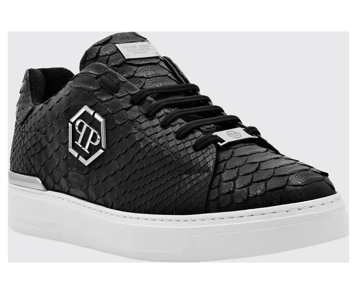Philipp plein Python Print Leather with Hexagon Black (FAASMSC3155PLE029P02)