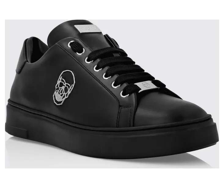 Philipp plein Skull Print Smooth Leather Low-Top Black (LADSUSC0789PLE005N0202)