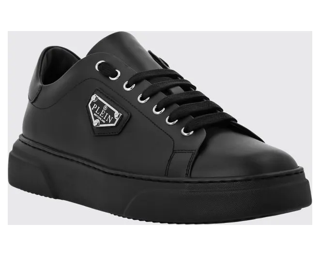 Philipp plein Smooth Leather Low-Top with Applied Side Logo Black 1 (UADSUSC0701PLE075N0202)