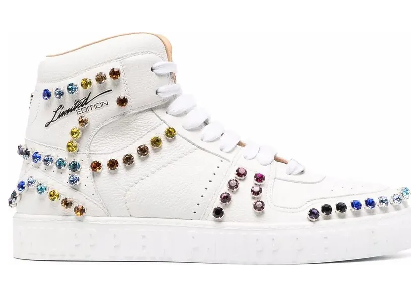 Philipp Plein verfraaid with kristallen – White (SABSMSC3392PLE010N)