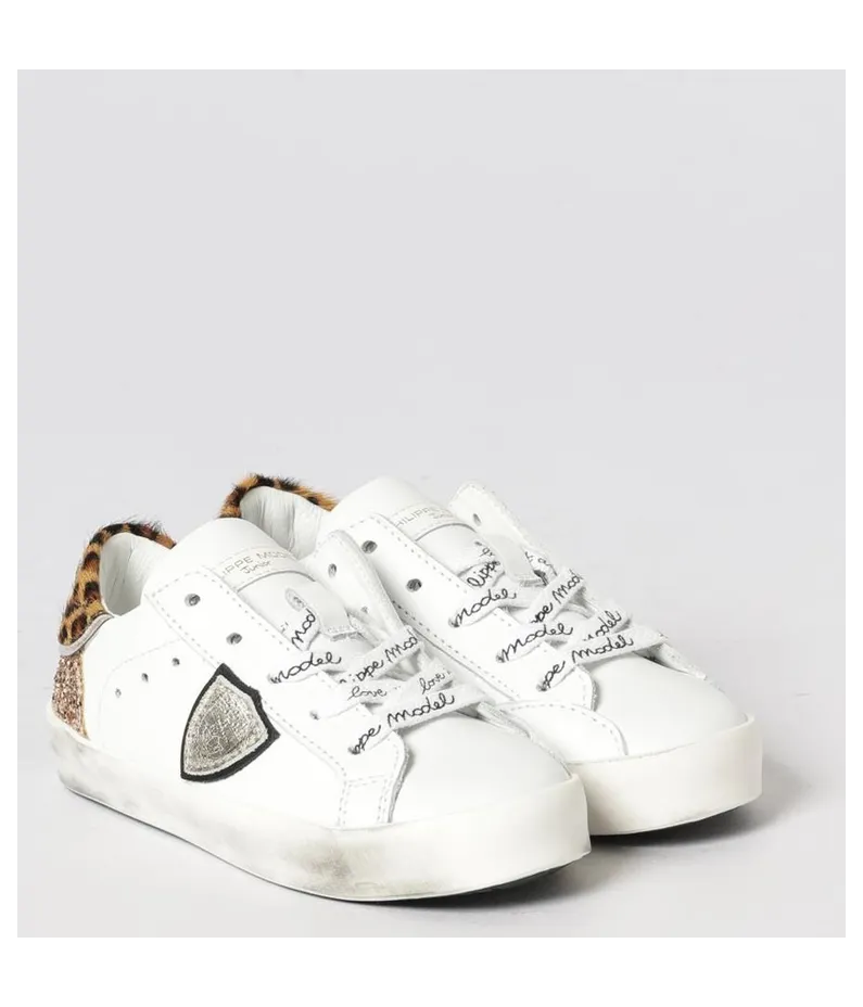 Philippe Model Leather and Animal Print Pony Hair Philippe Model White (833371)