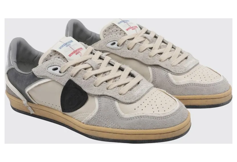 Philippe Model Pgal Suede Calfskin Low-Top with Perforated Toe Grey (PGLUVXE3)