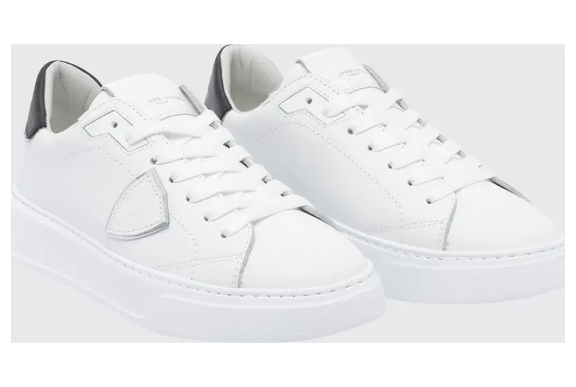 Philippe Model Temple Smooth Calfskin Low-Top with Bicolor Design White 1 (BTLDV010)