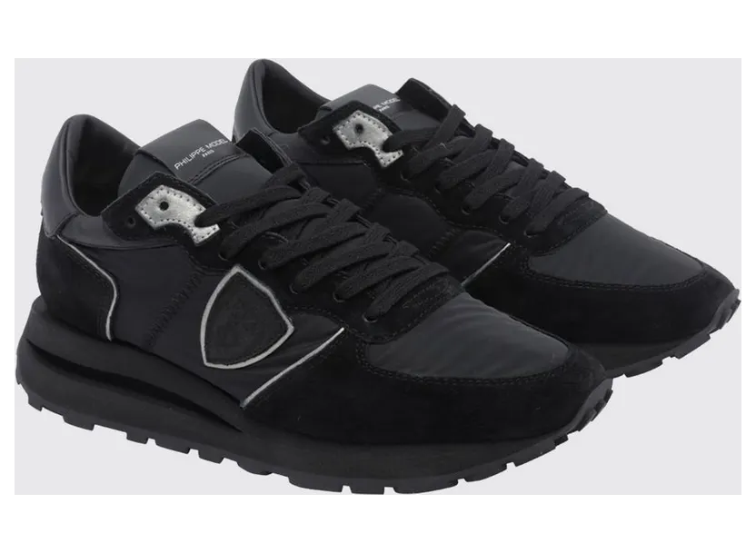 Philippe Model Tropez Haute Suede Low-Top with Serrated Sole Black 1 (TKLUN001)