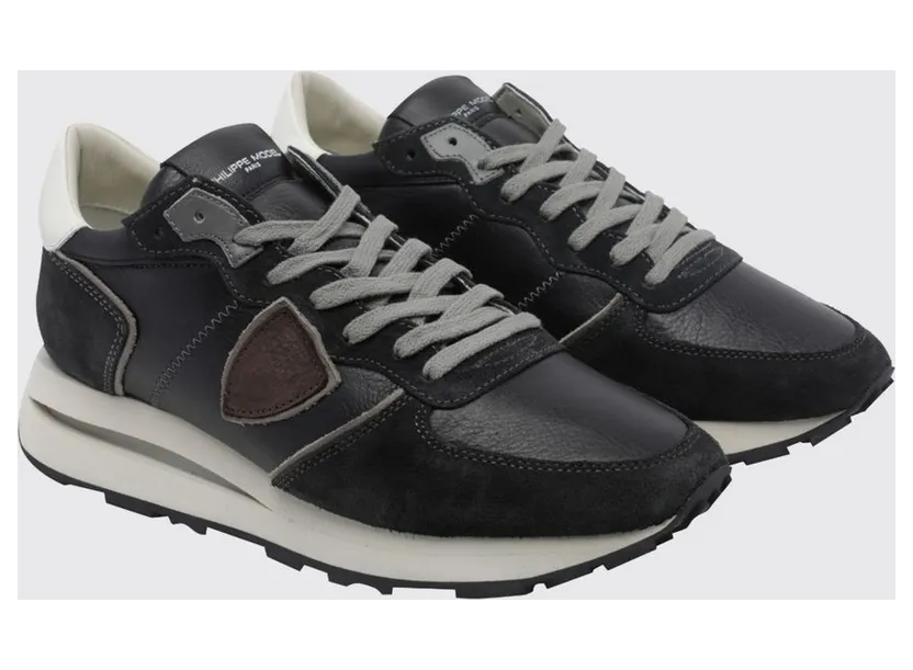 Philippe Model Tropez Haute Suede Low-Top with Serrated Sole Black 2 (TKLUVD05)