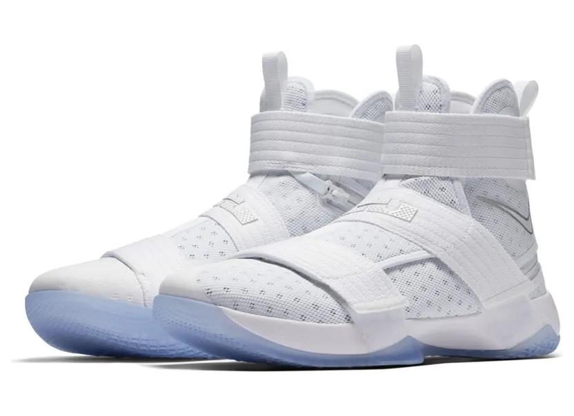 LeBron Soldier 10 “FLYEASE” White/Metallic Silver-Ice Blue (917338-110)