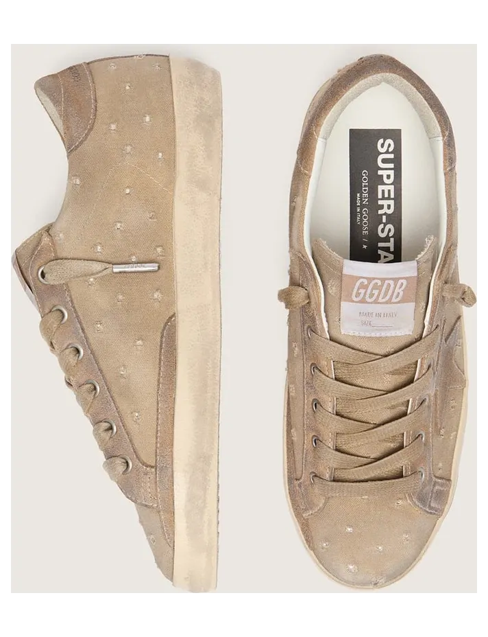 Golden Goose Women’S Super-Star In Tobacco Canvas With Suede Star And Crystal Inserts (GWF00101.F008506.55353) (3)