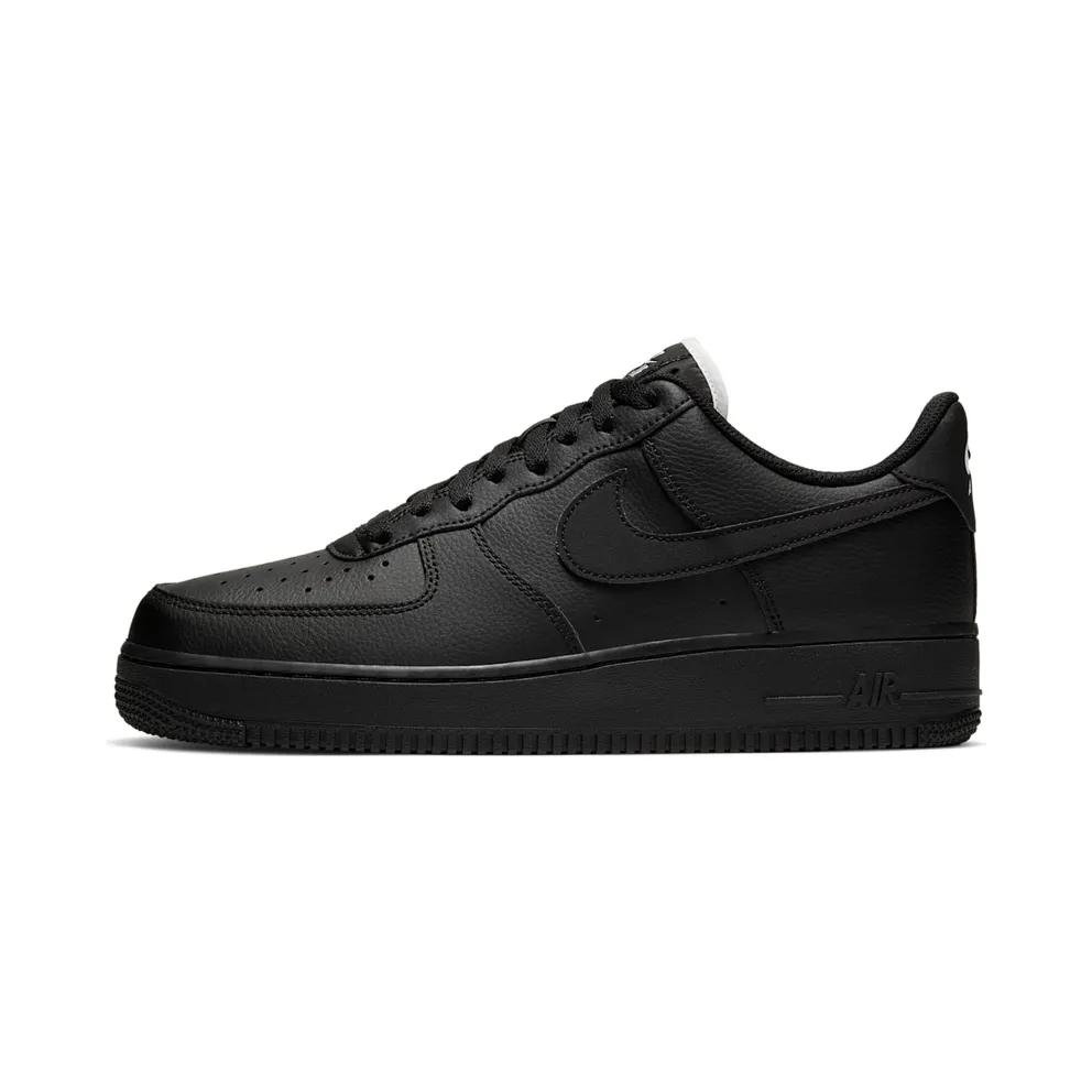 Nike Air Force 1 Low Triple Black (White Tongue)