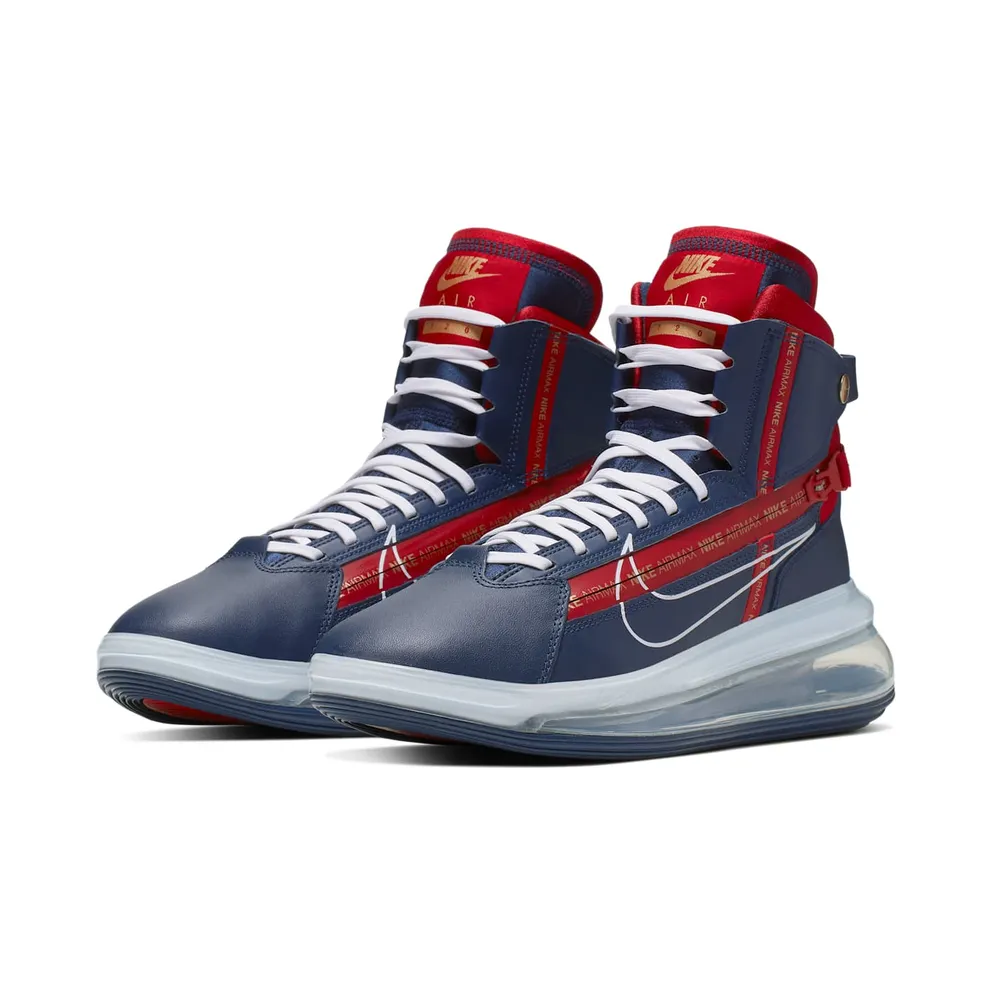Nike Air Max 720 Saturn Olympic Midnight Navy/White-Gym Red-Metallic Gold (AO2110-400)