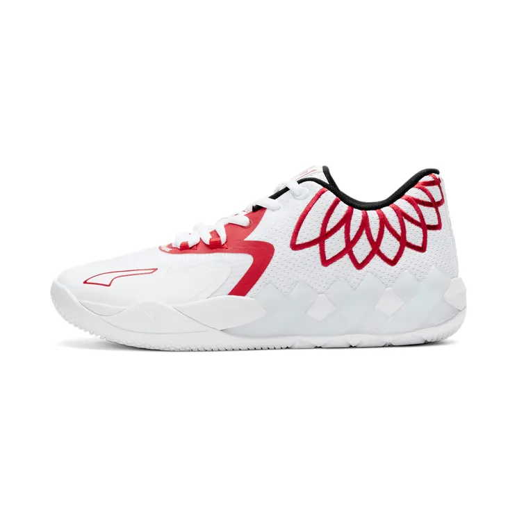 Puma MB.01 Lo basketbalschoenen Wit/Rood (376941-10)